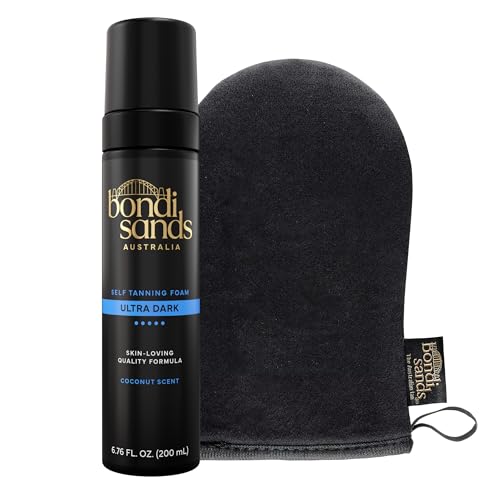 Bondi Sands Ultra Dark Self Tanning Foam + Application Mitt | Includes Lightweight Sunless Foam + Reusable Mitt for a Flawless Finish ($32 Value)
