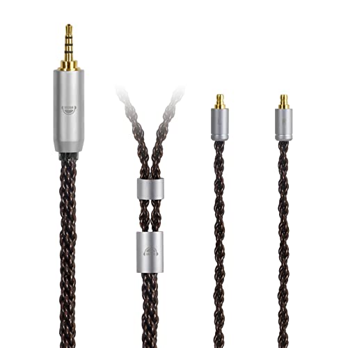 okcsc Replacement Cable for Sennheiser IE400 Pro Earbuds Compatible for IE100 IE400 IE400 Pro IE500 with Balanced 2.5mm Audio Jack 8 Core Plated Audio Cable Cord Wire 4 Feet Length