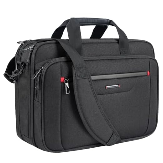 VANKEAN Laptop Briefcase Premium Laptop Case Fits Up to 17.3 Inch Business Shoulder Bag Laptop Expandable Water-Repellent Messenger Bag for Men/Women Computer Bag for Travel/Business/School-Black