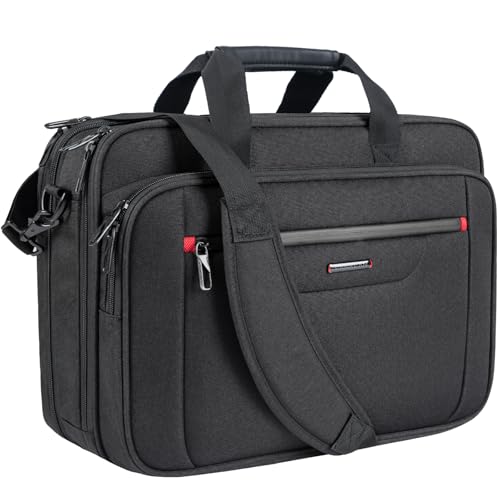 VANKEAN Sacoche pour ordinateur portable 17.3 Pouces Imperméable Mallette pour homme/femme Sac de messager expansible déperlant pour voyage affaires école,...