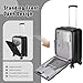 WireHot 20 inch Small Carry On Luggage Front Open with Laptop Pocket, ABS+PC Hard Shell Suitcase with Spinner Wheels TSA Lock & YKK Zipper, 20in/Toiletry Bag/Handbag, Black