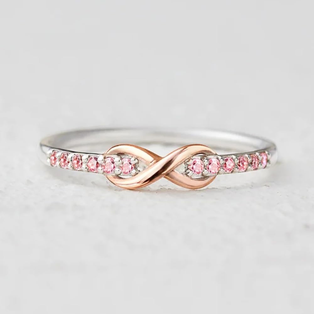 Daily Rings for Women CZ Jewelry with Infinity Figure Eight Shape Design | Daily Wear, Office, Work, Business Casual, Everyday Outfit, Stackable,