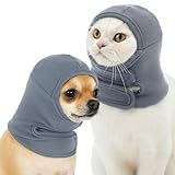 Yoolhamy Gehörschutz Hund Ohrenschutz Hunde Haustier Snood Kapuzenpullis Lärmschutz Ohrenschützer Elastischer Hundeohrmuffs No Shake Ear Wrap (Grau, S)