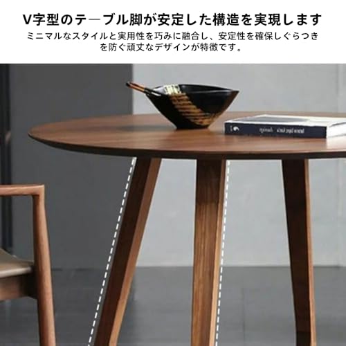 Gwknラウンド 無垢材 ダイニング 小さな丸 ラウンドソリッドウッドキッチン&ルームヴィンテージ台座レジャーコーヒーダイニングルーム リビングルーム 家庭用 組み立てが簡単 (70×70cm 丸テーブル) [5]