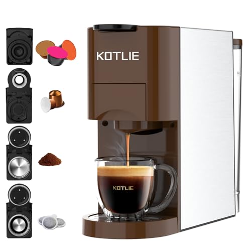 Image of 4 in 1 Espresso Single Serve Coffee Machine for Nespresso Original /Dolce Gusto /L'OR /Ground Capsule and ESE Coffee Pods,19Bar Multi-Capsule Coffee Machine AC-513K