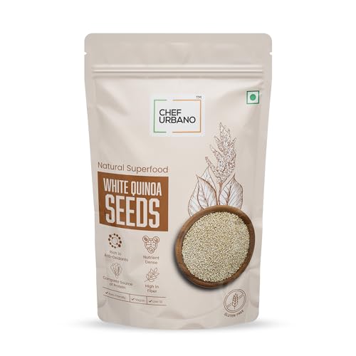 Image of Chef Urbano White Quinoa 1 Kg | Saponin Free | Higher Mineral Content Than Rice | Rich in Protein & Fiber | Diabetic Friendly | Aids Weight Loss | Gluten Free | Vegetarian | Non GMO | Diet Food