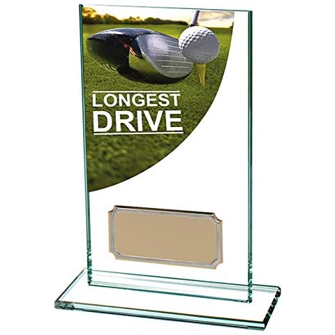 Colour Curve Longest Drive Golf Glass Trophy,Award,140mm,Free Engraving (CR4687A) TRD Cover