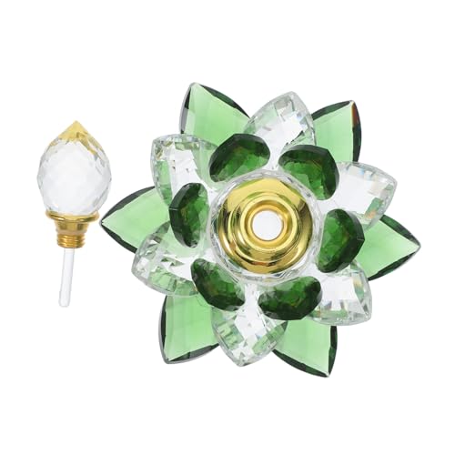 Flacon de parfum en verre vert cristal rechargeable pour décoration - 2