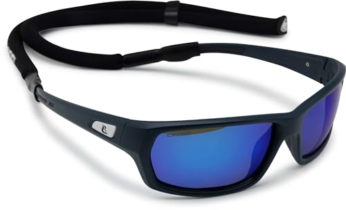 Cressi Bill Sunglasses W/Lace Occhiali, Blu/Lenti Specchiate Blu, Standard Unisex-Adulto