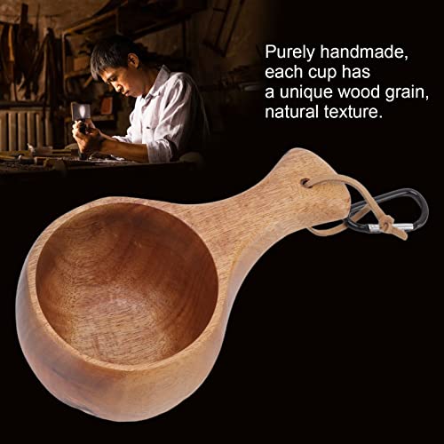 Holzbecher, Camp-Becher aus Poliertem Holz mit Lane-Seil-Design, Akazienholz in Lebensmittelqualität, Holz-Teetasse für Heiße Milch, Tee, Kaffee Usw.