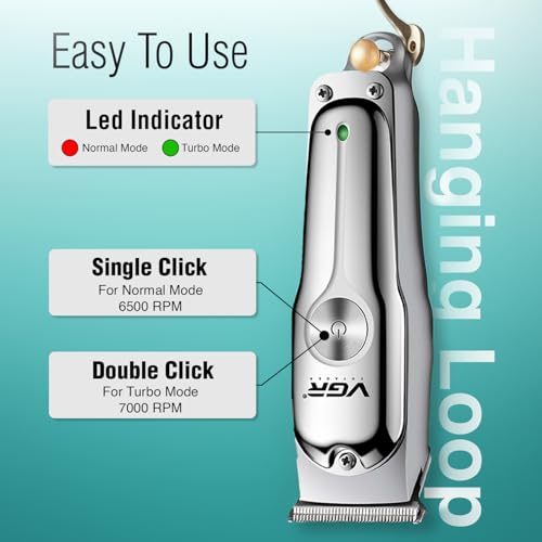 VGR V-071 Professional Beard Trimmer For Men, 2X Fast Charging, USB Type C, 120 Min Runtime, Hair Trimmer, Shaving Machine, Cordless Beard, 3 length Settings, 1 Year Warranty (Silver)