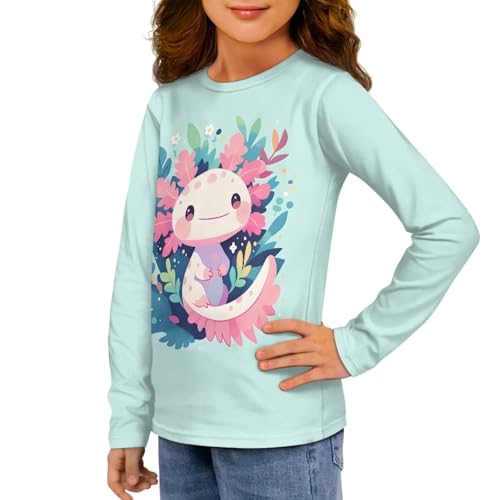 Image of Girls Long Sleeve T Shirt Cute Cartoon Crewneck Shirt for Kids 3-16Y Fall Winter Clothes
