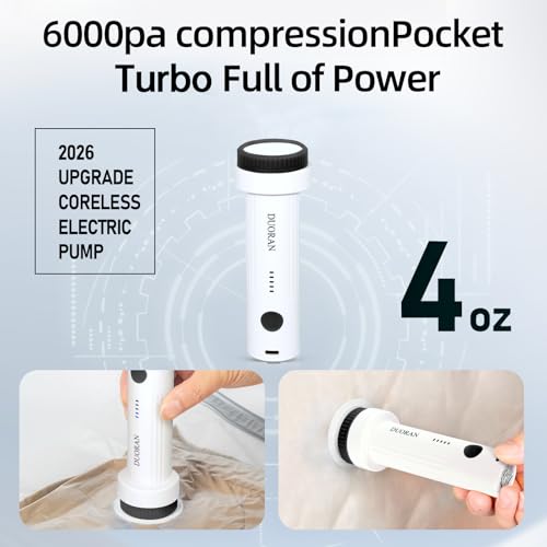 Image of Cordless Electric Vacuum Pump for Vacuum Storage Bags Travel Air Pump, Portable USB Rechargeable Seal & Compression Bag Pump for Clothes, Blankets & Bedding (Black)