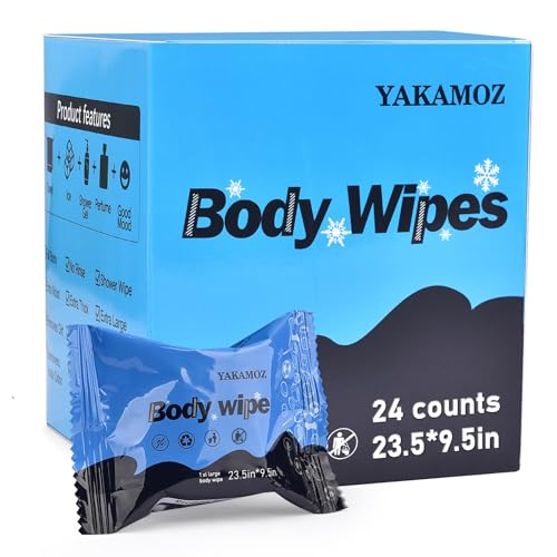 YAKAMOZ XL Body Wipes for Adults, No-Rinse Bath Wipes, Aloe