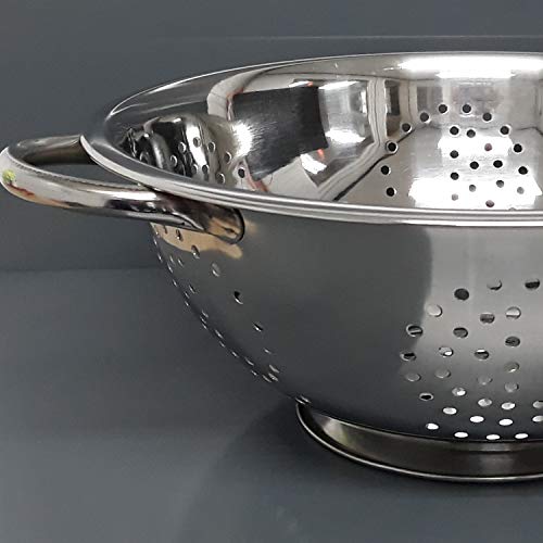 Küchensieb Abtropfsieb Edelstahl Salat Nudel Seiher Sieb 24cm massiv für Salat Nudeln und mehr (1 Stück 24cm)