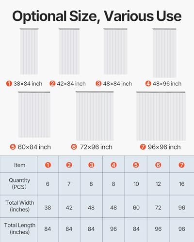 Image of VEVOR PVC Strip Curtain, 84 inch Height x 38 inch Width, 0.08 inch Thickness, 6PCS Clear, Freezer & Cooler Door Strips, 50% Overlap Visit the Store