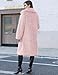 Gihuo Women' s Faux Fur Coat Lapel Collar Long Sleeve Furry Jacket Long Shaggy Jackets Open Front Warm Outerwear(Pink-M)
