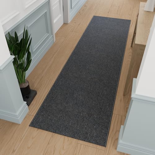 Ottomanson 2' x 20' Non-Slip Hallway Runner Rug Black