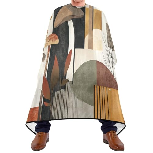 Kigai Boho Mushroom Hair Cutting Cape for Men & Women Waterproof Barber Cape Professional Hairdressing Salon Styling Apron with Adjustable Closure Snap