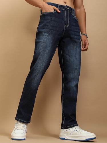 Image of Highlander Men's Straight Fit Jeans | Stretchable | Everyday Comfort & Style| Jeans for Man