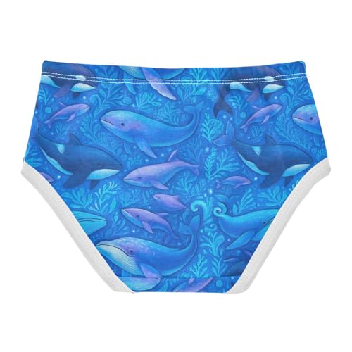 Joisal Personalized Girls Underwear Toddler 2t Cotton Little Girl Panties Marine Whales Sea Creatures Blue Briefs Underpants2