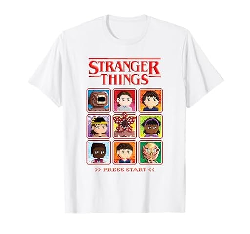 Stranger Things Pixel Group Select Character Camiseta | Ya disponible en tu tienda friki favorita! En mundofriki.es!