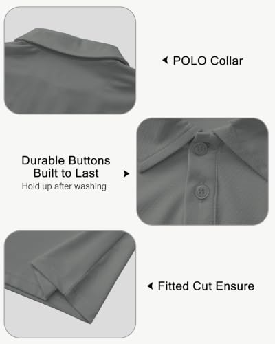 Image of MIVEI Kids' Performance School Uniform Polo Shirt Breathable UPF50+ | Youth Boys Girls Short Sleeve Golf Collared Shirts Grid Dry Fit Wrinkle Free Stretch Lightweight Cool Athletic Button Dress