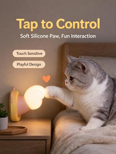 ChayWillow Cat Paw Silicone Tap Night Light, USB Rechargeable - image 6