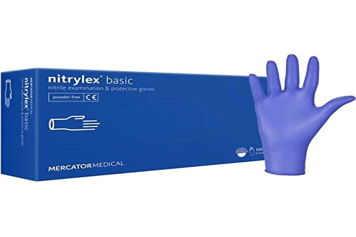 MERCATOR MEDICAL NITRYLEX CLASSIC Guanti in nitrile azzurri taglia L 100 pezzi monouso