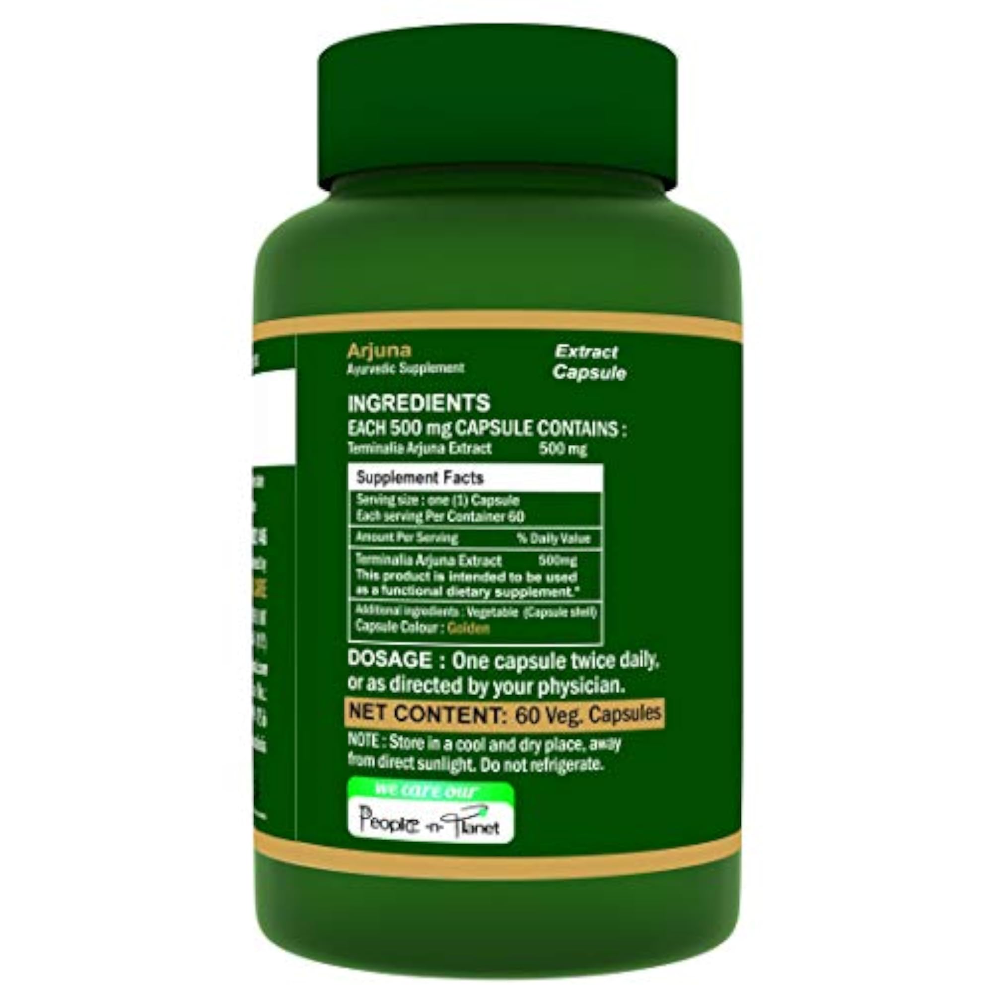 Hrbo Natural Arjuna Extract Capsules Pack of 3