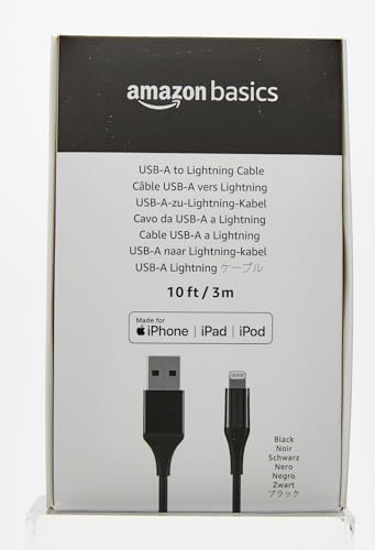Cable USB-A a Lightning 10 pies MFi para iPhone y iPad - Negro