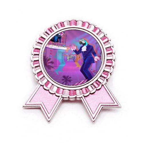 Broche pin rose Danse DJ Fantaisie Art Déco mode badge métal Winner Award Medal M