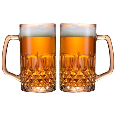 Komost 25oz Acrylic Beer Mugs Set of 2 Cover