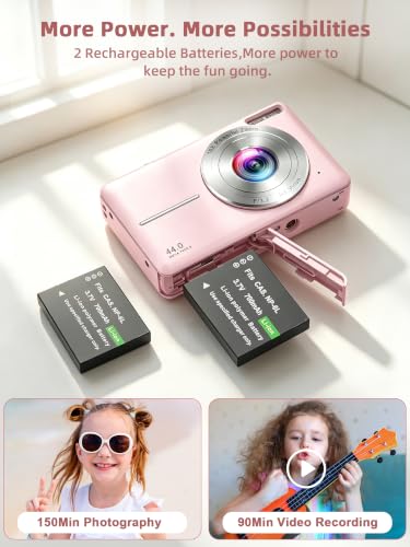 CAMKORY Digital Camera, FHD 1080P Camera, Digital Point and Shoot Camera with 16X Zoom Anti Shake, Compact Small Camera for Boys Girls Kids