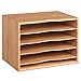 HOMFA Bamboo Desk File Sorter Organizer, All-Purpose Document Letter Mail Tray Sorter with 4 Adjustable Shelves Home Office, Natural