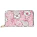 Produktbild JHGFG Mode Handtasche Reißverschluss Brieftasche Nette Liebesmuster Buchstaben Umschläge Telefon Kupplung Geldbörse Abendkupplung Blockieren Leder Brieftasche Multi Card Organizer