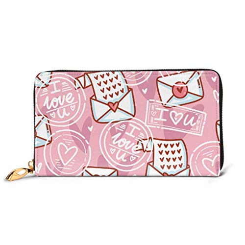 Preisvergleich Produktbild JHGFG Mode Handtasche Reißverschluss Brieftasche Nette Liebesmuster Buchstaben Umschläge Telefon Kupplung Geldbörse Abendkupplung Blockieren Leder Brieftasche Multi Card Organizer