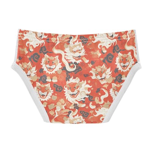 visesunny Boys Potty Training Underwear Ethnic Cartoon Red Lion Breathe Cotton Briefs Size 2T-8Y for Toddler2