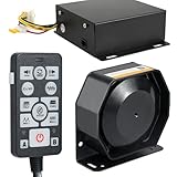 BooYu 12V 200W Police Emergency Slim Horn Speaker Siren PA System for Truck Vehicles Firefighter Ambulance Tow UTV ATV Van Car POV RV [120-135dB][2 x 10A Switches][Handheld Microphone][Hands-Free]