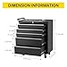Rolling Tool Chest, 5 Drawers Tool Storage Cabinet, Toolbox with Wheels, Portable Tool Cabinet Organizer with Locking System & Drawer Liners, Tool Storage Cart for Garage, Workshop