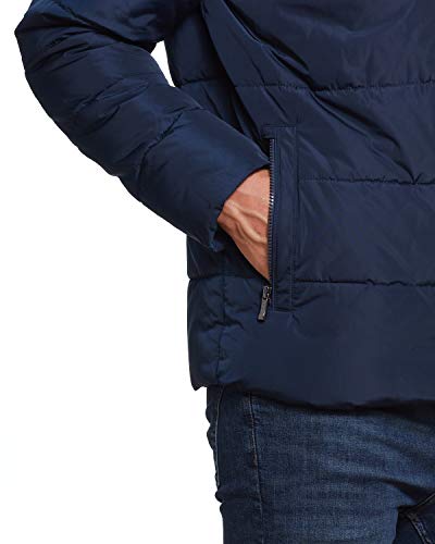 Image of Weatherproof Hooded Puffer Jacket for Men - Water Resistant Bubble Coat for Men | Puffy Alternative Down Jacket