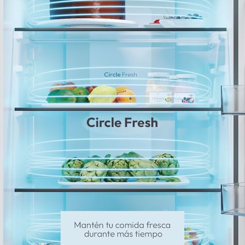 Candy Fresco 300 CNCQ2T620EW Frigorífico Combi, Capacidad 409L, Total No Frost Circle+, Cajón Verdulero, Control Electrónico de temperatura, 60cmx2m, Iluminación LED, Puerta Reversible, 38DB, Blanco - imagen 7