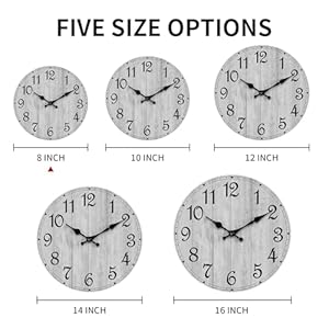 HYLANDA Wall Clock, Rustic Wall Clocks Battery Operated Silent Non Ticking, Country Round Wooden Clocks Farmhous Wall Decorative for Kitchen, Bathroom, Living Room (Gray 8 Inch) HYLANDA Wall Clock Rustic Wall Clocks Battery Operated Silent Non Ticking Country Round Wooden Clocks Farmhous Wall Decorative for Kitchen Bathroom Living Room Gray 8 Inch