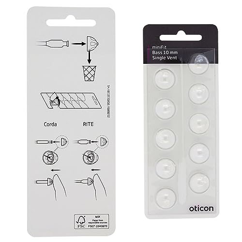 Genuine Oticon Hearing Aid Domes MiniFit Single Vent Bass 10mm (0.39 inches - Large), Oticon Branded OEM Denmark Replacements, Authentic Accessories for Optimal Performance - 2 Packs / 20 Domes Total - Thumbnail 4