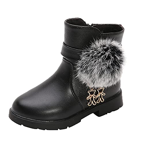 Girls Short Boots Walking Shoe Boys Girls Combat Ankle Fall Boots Suede Fuax Leather Short Boots for Toddler Kids