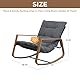 Grand patio Schaukelstuhl Outdoor aus Metall mit Kissen, Liegestuhl, Schaukelsessel, Relaxstuhl Stillstuhl Wetterfester für Garten, Balkon, Terrasse, Wohnzimmer, bis 150 kg, Dunkelgrau