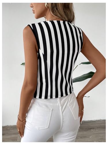 SHENHE Women's Leopard Print V Neck Button Up Vest Sleeveless Dressy Tank Top2