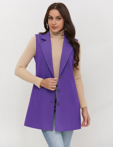 Image of IDEALSANXUN Plaid Vest for Women Fall Winter Sleeveless Blazer Jackets