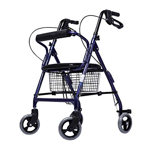 ERoomQ Walking Frames Folding Rollator Walker with Seat and Backrest - Walking Aids for Seniors - 4 Wheel Rolling Walker Mobility Aid