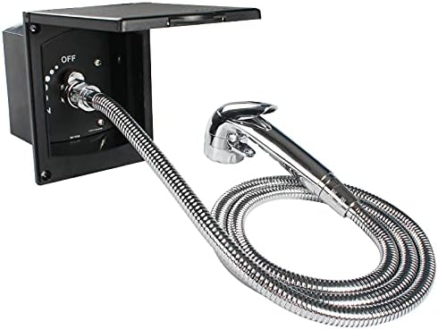 Black Exterior Shower Box Kit for Caravan RV Boat Motorhome(Shower 150cm Hose)